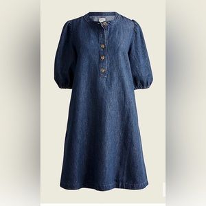 J. Crew Puff-Sleeve Denim Popover Dress